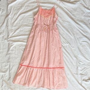 Cat & Jack Light Pink Maxi Dress with Neon Accents